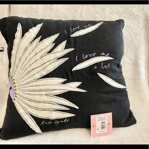 Kate Spade Falling Flowers Decorative Pillow 18x18 inch Black